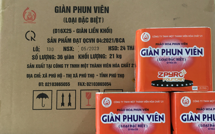 Giàn phun viên đặc biệt pháo hoa bộ quốc phòng